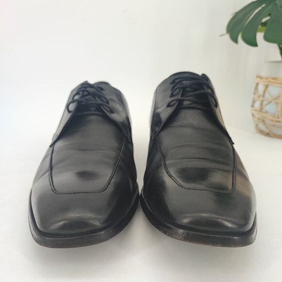 Hugo Boss Men's Vero Cuoio Black Leather Dress Shoes Oxfords Size 9.5 - Picture 2 of 9